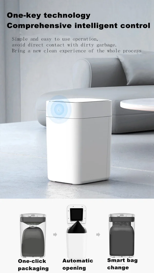 Townew T1S Smart Sensor Kitchen Garbage Bin Waterproof Home Bathroom Garbage With Lid Sensing Garbage Bin Automatic Packaging 4