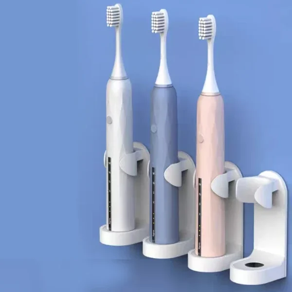 Wall-Mounted Electric Toothbrush Holder Plastic Tooth Brush Rack Razor Hook Storage Shelf Space Saving Home Bathroom Accessories 2
