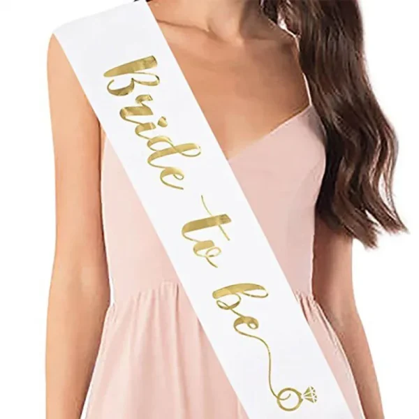 Ribbon Bride To Be Satin Sash with Diamond Ring Bachelorette Party Sash Hen Party Wedding Decoration Bridal Shower Party Favors 1