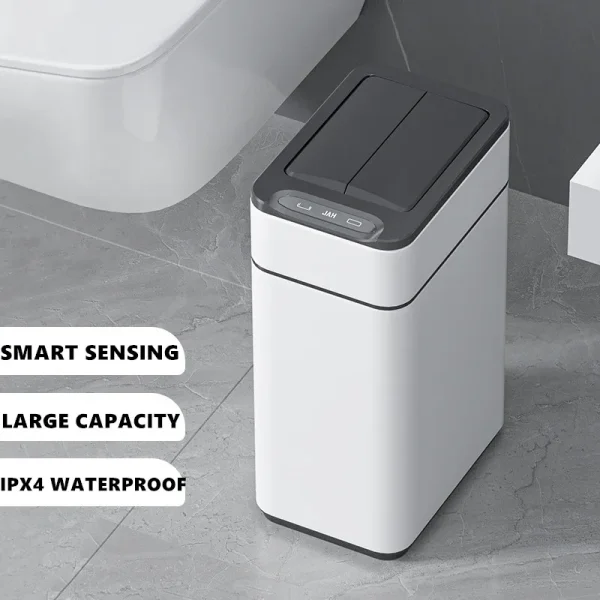 Smart Trash Can 15L 20L 30L 40L 50L 60L Stainless Steel Waste bin High Trash Cans Garbage Bin for Kitchen Trash Can Wastebasket 1