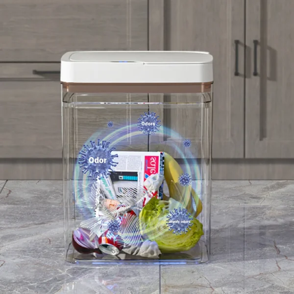 15L/18L Smart Sensor Trash Can Automatic Kicking Green White Garbage Bin for Kitchen Bathroom Home Waterproof Electric Waste Bin 5