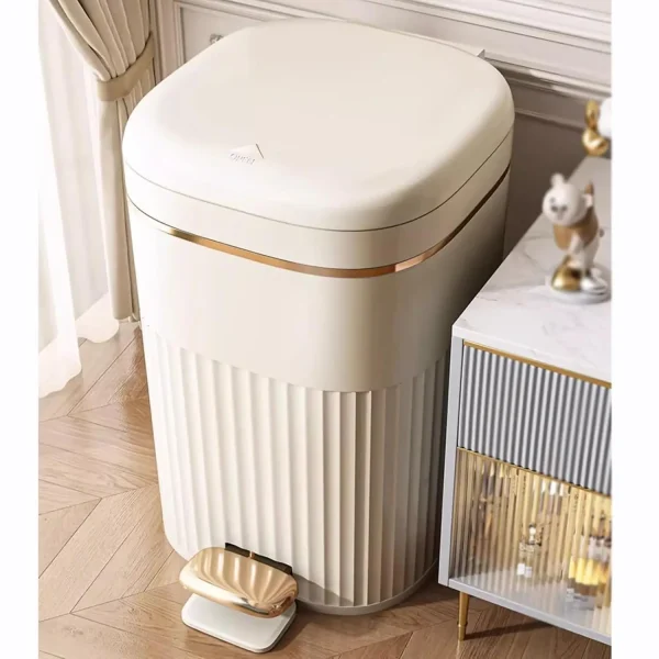 8/10L Foot Pedal Trash Can Waterproof Bathroom Waste Bins with Lid Large Capacity Garbage Bin Luxury Office Kitchen Trash Can 2