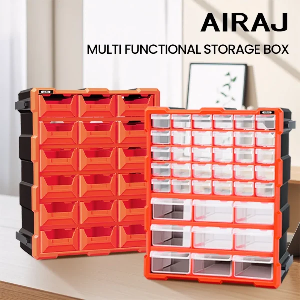 AIRAJ 18/39/60 drawers Mini Storage Box Stackable Tool Storage Bin Screw Parts Crafts Sewing Thread Jewelry Storage Organizer 3