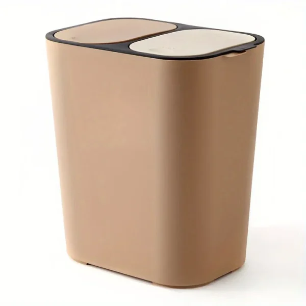 Dual Compartment Garbage Bin Double Compartment Trash Can Kitchen Dry Wet Classified Waste Bin 5
