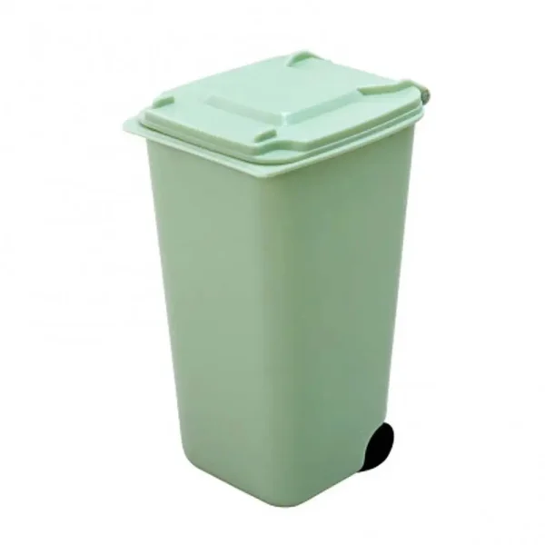Mini Wheelie Trash Can Storage Bin Desktop Organizer Pen Pencil Cup Creative 4