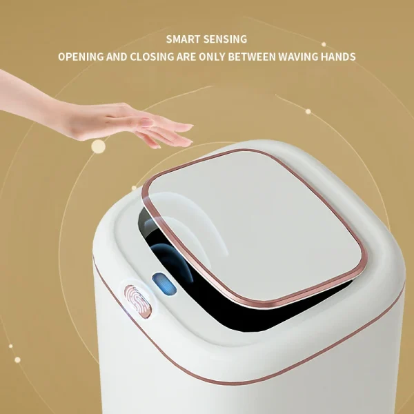 40L Smart Sensor Trash Can Large Capacity Induction Trash Bin Electric Touchless Wastebasket For Kitchen Bathroom with Lid 2