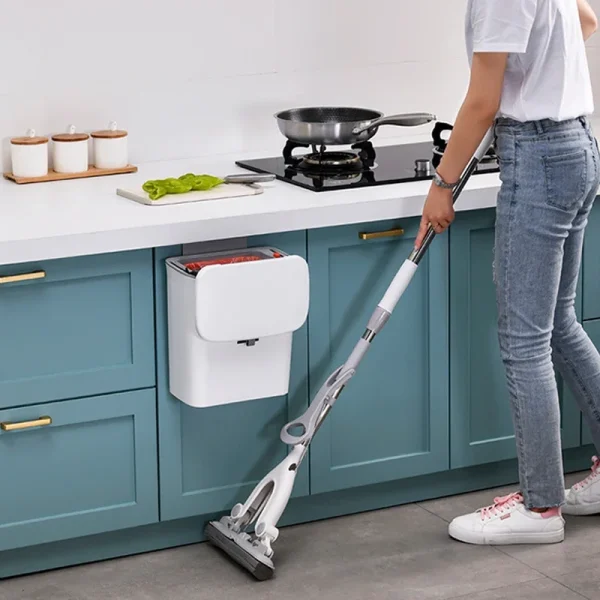Wall Mounted Trash Can for Kitchen Recycle Rubbish Bin Toilet Trash Can Kitchen Cabinet Door Hanging Trash Can with Lid 5