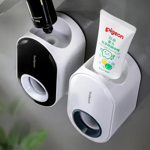 1pc Wall Mounted Automatic Toothpaste Squeezer and Toothbrush Holder - Convenient and Hygienic Bathroom Accessory 4