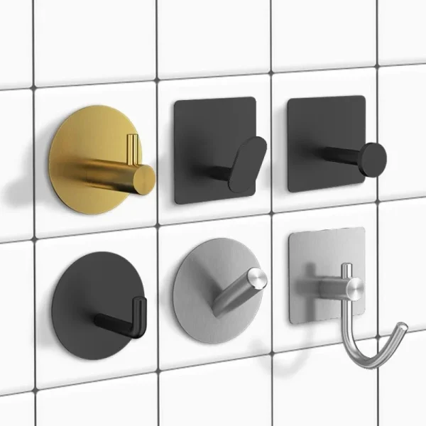 1Pcs Stainless Steel Silver Bathroom Hardware Set Towel Rack Toilet Paper Holder Towel Bar Hook Bathroom Accessories 2