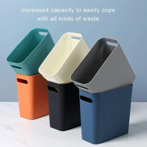 Slim Large Trash Can Wastebasket Garbage Container High-Capacity for Bedroom Kitchen Office Storage Bin Orange 1