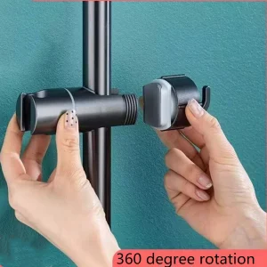 ABS Adjustable Shower Head Holder Shower Holder Clamp Showerhead Rail Slide Bracket Bathroom Accessories Rotation Hook Design 1