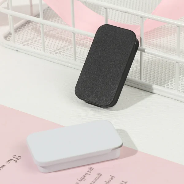 Mini Metal Rectangular Empty Tin Box Bins Jar Hinged Portable Containers Small Storage Tinplate Push Organizer Candy Pill Cases 4