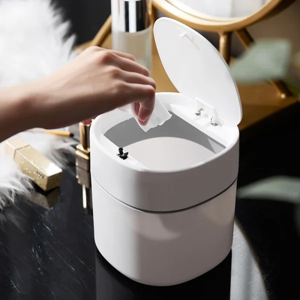 Mini Desktop Multifunctional Trash Can Home Car Storage Bucket Accessories With Lid Garbage Bin Nordic Style Living Room Office 4