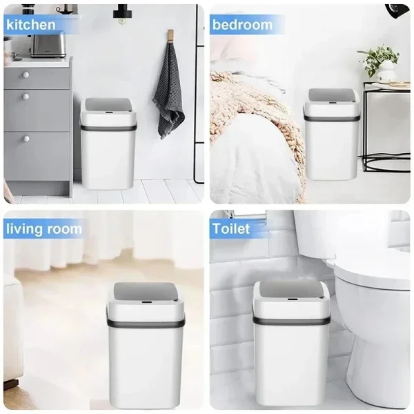 &Touch less Trash Can Intelligent Induction Trash Bin In The Toilet Smart Garbage Bucket Waste Dustbin Smart Trash Can Kitchen 6