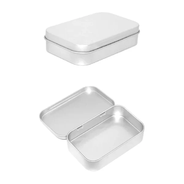 Metal Rectangular Empty Mini Tin Box Tinplate Push Candy Pill Cases Bins Jar Hinged Containers Small Organizer Storage Box 5