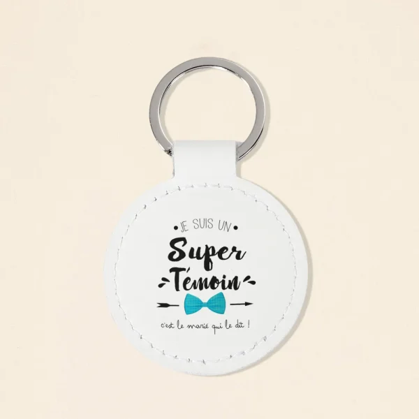 I Am A Competition Witness Printed Keychain Circle Key Chain Leather Keyring Proposal Wedding Gifts for Witness Bridmaid Bestman 6