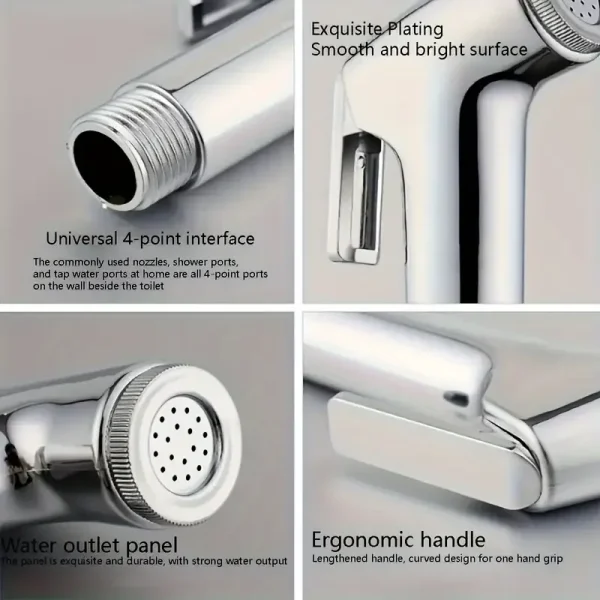 Bathroom Accessories 1 piece set Household Handheld Shower Set Toilet Spray Gun Toilet Booster Flusher Nozzle Handheld Spray Gun 5