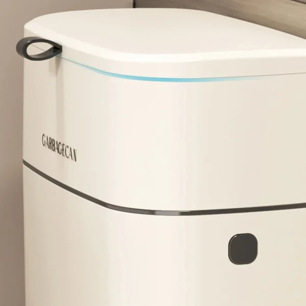 Wall Mounted Trash Bin for Kitchen, No Drill Adhesive, 8L Large Capacity, Narrow Space Design with Lid, Modern Home 3