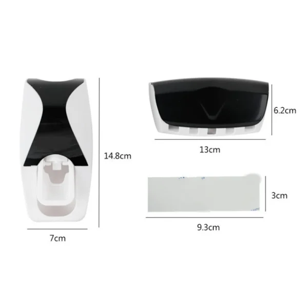 1 Set Toothbrush Holder Automatic Toothpaste Dispenser Wall Mounted Dustproof Toothbrush Organizer Bathroom Toothpaste Squeezer 6