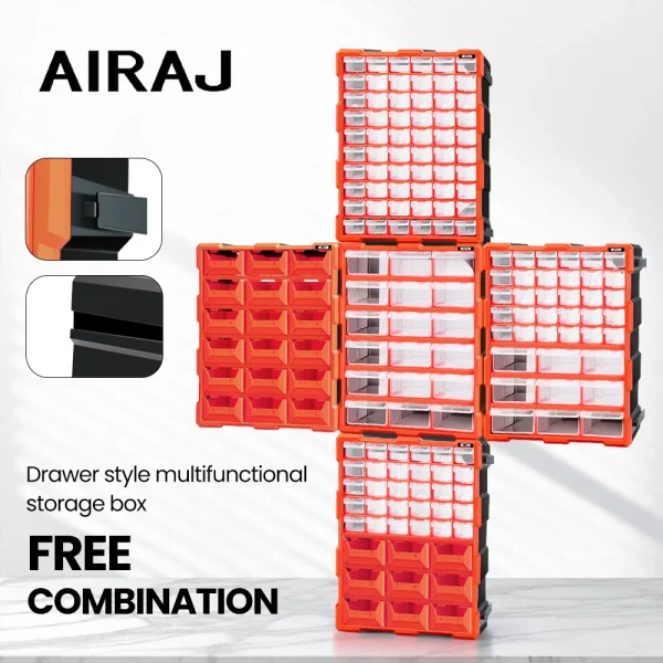 AIRAJ 18/39/60 drawers Mini Storage Box Stackable Tool Storage Bin Screw Parts Crafts Sewing Thread Jewelry Storage Organizer 4