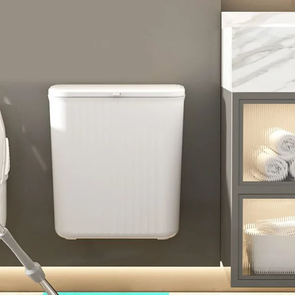 9L Wall Mounted Trash Can Household Galley Waste Bin Hanging Bathroom Trash Can With Lid Food Garbage Bin Kitchen Accessories 1