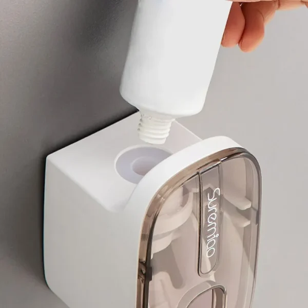 1 PCS Automatic Toothpaste Dispenser Bathroom Accessories Wall Mount Lazy Toothpaste Squeezer Toothbrush Holder 4