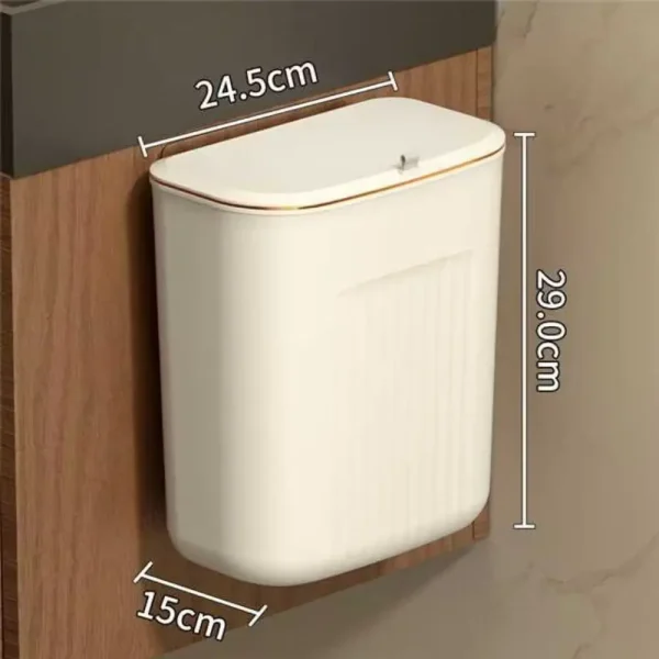 7/9L Hot with Lid Hanging Trash Can Wall-Mounted Small Kitchen Compost Bin Under Sink Trash Can for Cupboard Bathroom Office 6