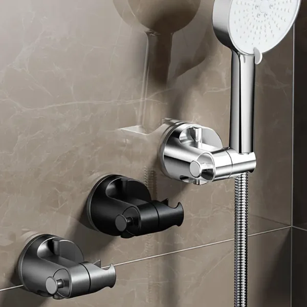 New Shower Stand Holder Universal Handheld Shower Head Bracket 360°Adjustable Suction Cup Shower Head Holder Bathroom Accessory 1