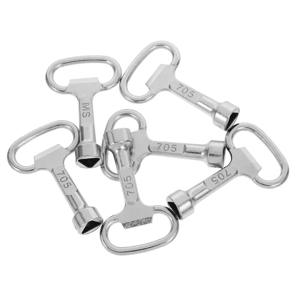 6pcs Zinc Triangle Key Set Elevator Door Keys Triangular Key for Trash Can Bin Lock Compatible with Outdoor Waste Containers 3
