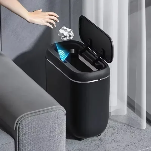 Ultra-Slim 14L Smart Trash Can IPX5 Splashproof with Lid Automatic Touchless Garbage Container Bathroom Kitchen Home Trash Bins 3