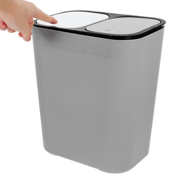 Dual 2 Compartments Dry Wet Trash Bin Waste Bins Kitchen Recycling Garbage Can Rubbish Bin Trash Container Household 2
