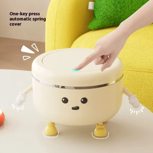 Desktop Trash Can with Pop-up Lid Household Paper Waste Bin Large-capacity Bathroom Toilet Waterproof Garbage Storage Box 3
