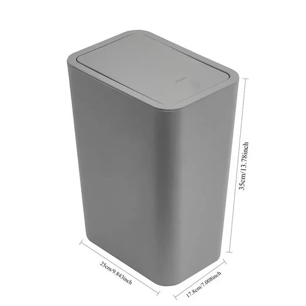 Trash Can Bathroom Kitchen Bedroom Living Room Plastic Trash Bin Space Saving Small Press Gap Garbage Bin with Lid Home Supplies 6