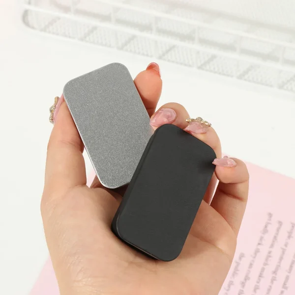 Mini Metal Rectangular Empty Tin Box Bins Jar Hinged Portable Containers Small Storage Tinplate Push Organizer Candy Pill Cases 6