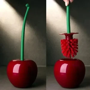 1pc Red Toilet Brush Creative Lovely Cherry Shape Lavatory Toilet Brush Holder Set Toilet Holder Bathroom Accessories 1