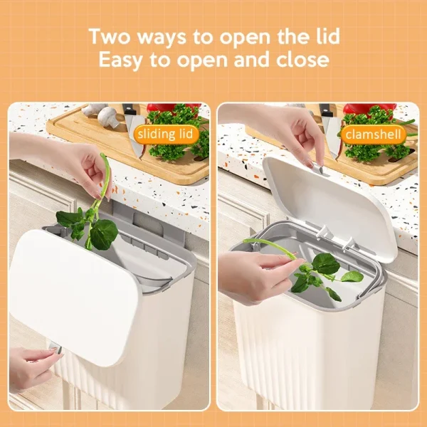 9L Wall Mounted Trash Can Kitchen Cabinet Storage Smart Bucket For Bathroom Recycling Hanging Trash Bins Kitchen Accessories 6