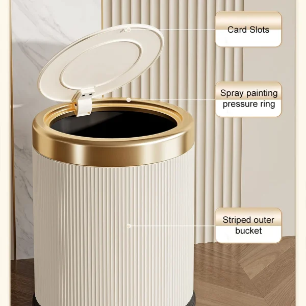 Home Kitchen Trash Can with Lid，3.5 Gallon Motion Sensor Waterproof Bathroom Garbage Can, Smart Plastic Trash Bins for Office 4