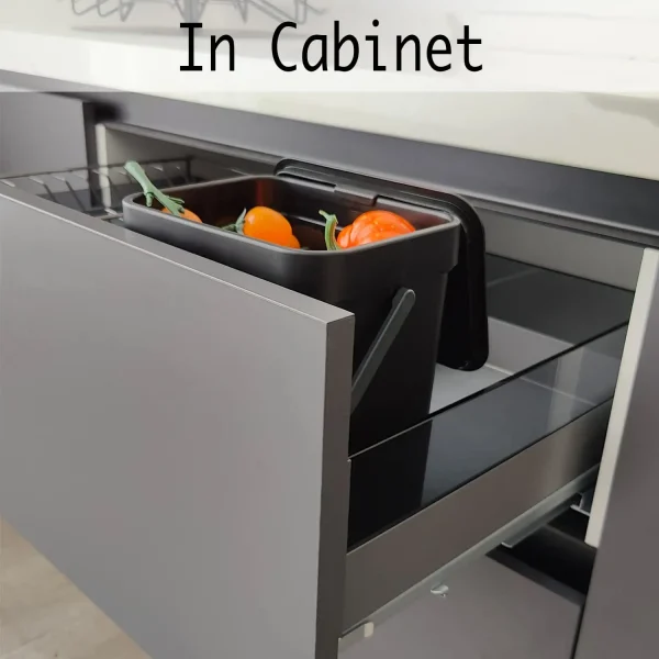 Small Plastic Trash Can, Hanging Small Trash Can with Lid Under Sink for Kitchen,Food Waste Bin ,Mountable Garbage Can Bathroom 5
