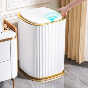 Smart Home Automatic Sensor Trash Can For Kitchen Bathroom Toilet Smart Trash Can Living Room Dustbin Wastebasket Waterproof Bin 1