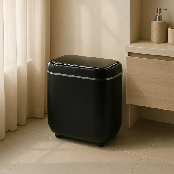 Smart Trash Can Automatic Sensor Bin 14L Touchless Lid Waterproof Wastebasket for Bathroom Kitchen Home Bedroom Garbage Storage 1