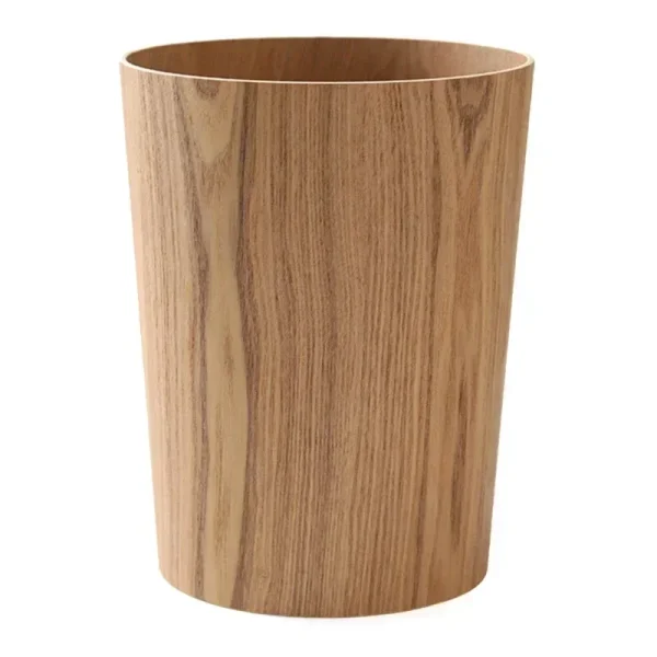 Creative Storage Wooden Trash Can Home Bucket Garbage Bin Hotel Living Room Office Wastebasket Cans Nordic Recycling Bin 6