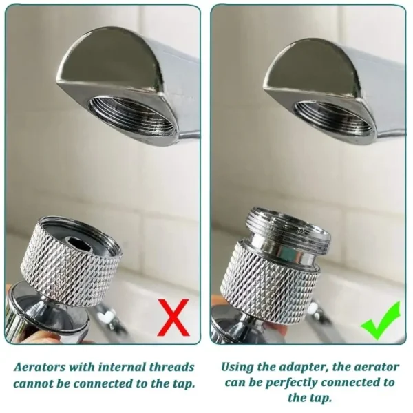 Kitchen Faucet Adapter Set 18/20/22/24mm To 22mm With Washer Metal Male Female Saving Tap Aerator Connector Bathroom Accessories 3
