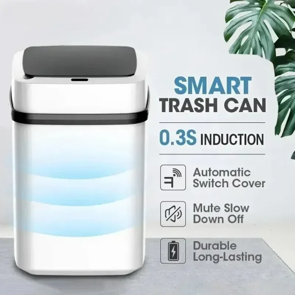 Hot Kitchen Trash Bin 13L Bathroom Touch Trash Can In The Toilet Smart Garbage Bucket Waste Bins Dustbin Smart Trash Can Kitchen 3