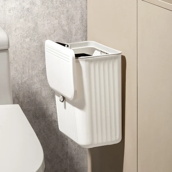Kitchen Wall-mounted Trash Can, Household Kitchen Waste Storage Bin, Toilet Hanging Toilet Paper Storage Bucket 4