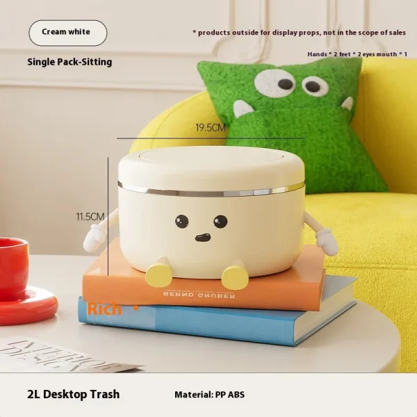 Desktop Trash Can with Pop-up Lid Household Paper Waste Bin Large-capacity Bathroom Toilet Waterproof Garbage Storage Box 6