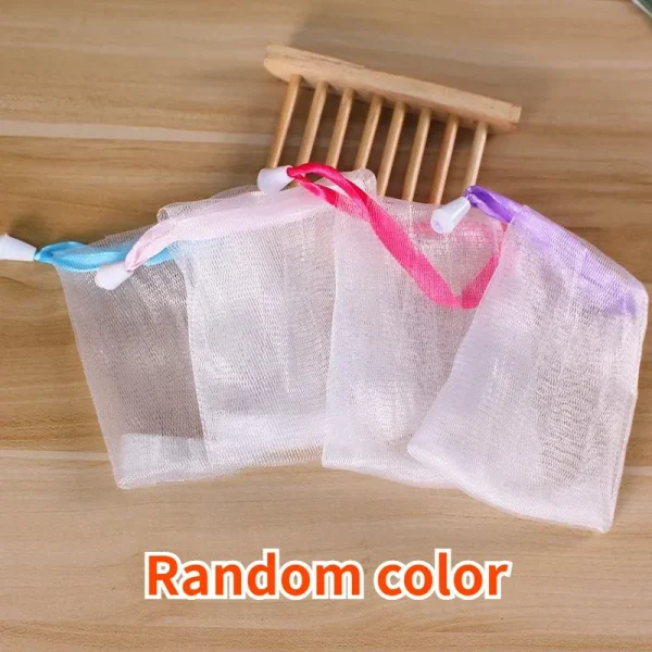 10Pcs/set Portable Clean Foaming Mesh Bag Soap Foaming Nets for Shower Washing Bathroom Accessories Random Color 6