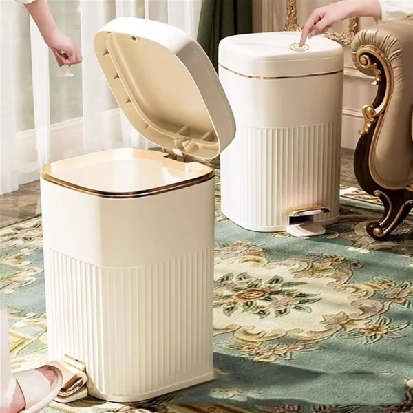 8/10L Foot Pedal Trash Can Waterproof Bathroom Waste Bins with Lid Large Capacity Garbage Bin Luxury Office Kitchen Trash Can 4