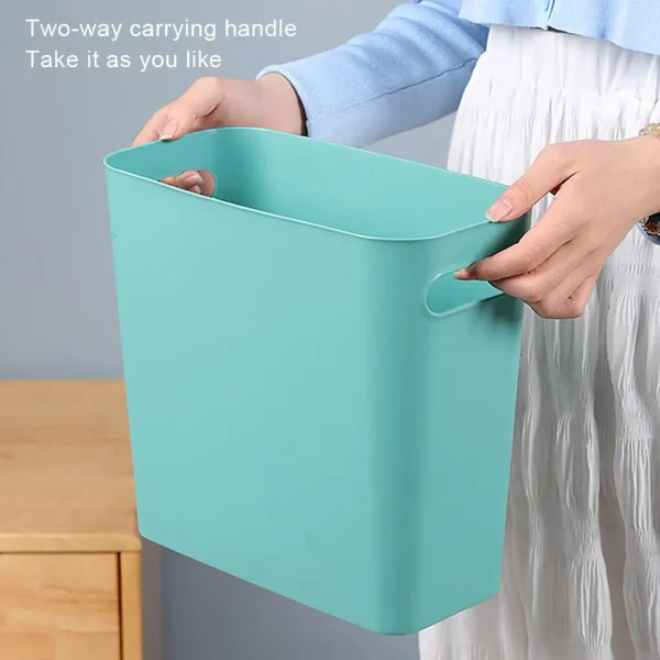 Slim Large Trash Can Wastebasket Garbage Container High-Capacity for Bedroom Kitchen Office Storage Bin Orange 5