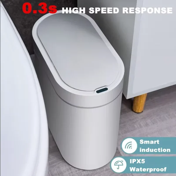 Smart Sensor Trash Can For Kitchen Bathroom Toilet  Automatic Induction Waterproof Wastebasket Garbage Bin with Lid 7/8L Dustbin 2