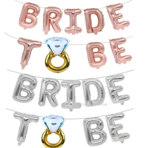 16Inch Bride To Be Balloon Wedding Decorations Rose Gold Silver Bride Letters Foil Ballon Bridal Shower Bachelor Party Supplies 1